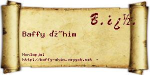 Baffy Áhim névjegykártya